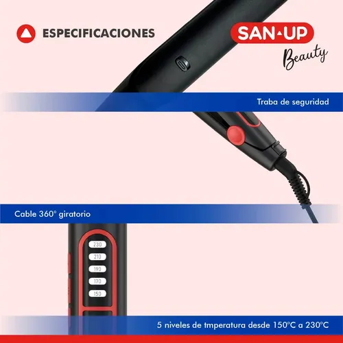 Planchita De Pelo San Up Heatsway Beauty Su-pld107n