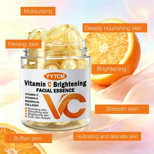 Esencia Facial Iluminadora Con Vitamina C, 50 Cápsulas Por F Todo Tipo De Piel Día/noche