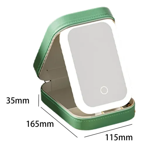 Estuche De Maquillaje Con Espejo Led Y Organizador Blanco