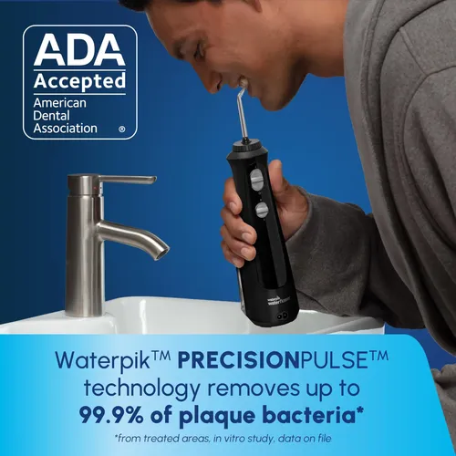 Hilo Dental Portátil Recargable Waterpik Wf-13 Negro, Baterí Negro