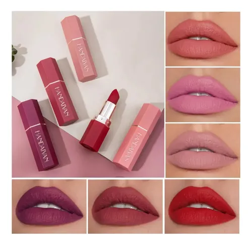Labial Handaiyan Retráctil Matte Lipstick Color 05 Amber