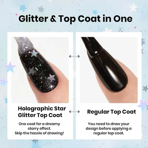 Capa De Uñas Con Purpurina Beetles 15ml Top Coat Glitter