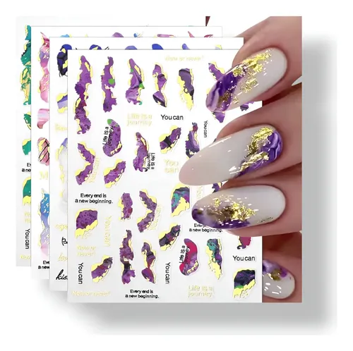 Stickers Para Uñas Efecto Ruso Por 7 Colores