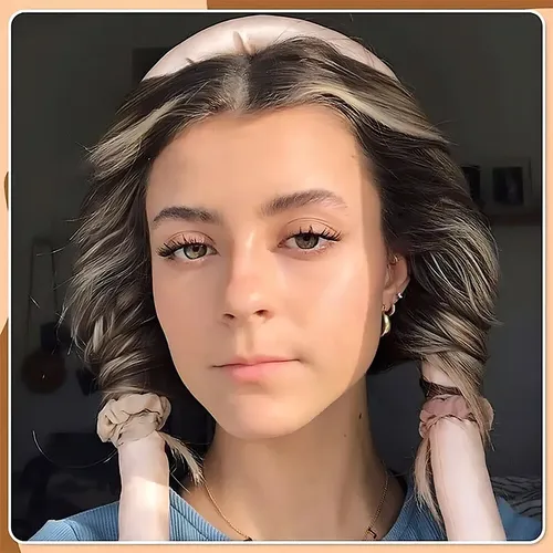 Modelador Curling Rod Cetim Sem Calor + 2 Scrunchies