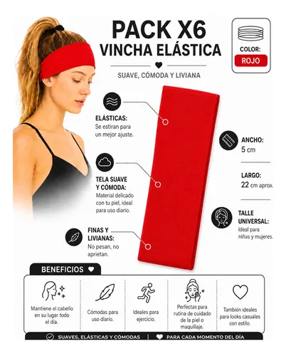 Vinchas X6 De Tela Elástica Por Mayor Elastizadas Pelo Depor