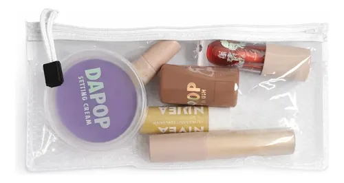 Neceser Transparente Organizador Maquillaje Costura Escolar Blanco Porta Utiles Estuche Plastico Pvc Cierre Reforzado Viaje Transparente