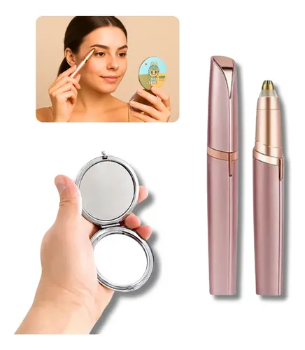 Combo Depiladora De Cejas Con Espejo De Bolsillo