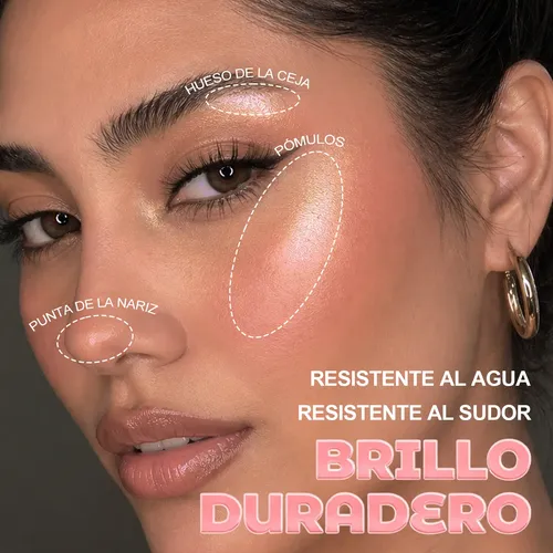 Iluminador Facial En Polvo Compacto Efecto Brillante