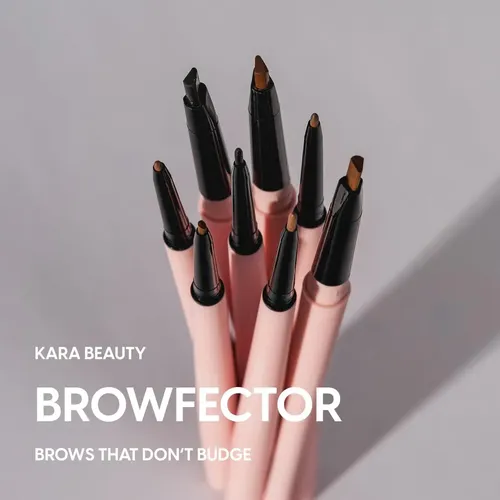 Lápiz Doble Para Cejas Kara Beauty Marrón Oscuro