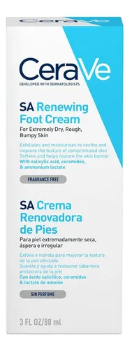 Cerave Crema Renovadora De Pies Secos Exfoliante Hidratante