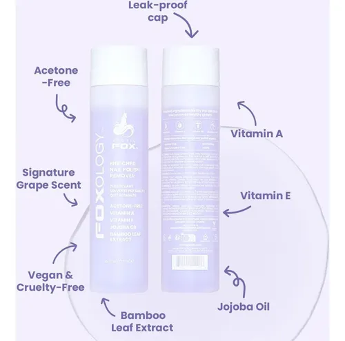 Quitaesmalte Vegano Sin Acetona Foxology 6 Oz