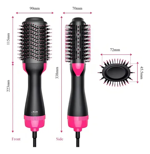Secador De Pelo Cepillo Voluminizador EMUNA BAZAR Brushing 3 En 1 Negro