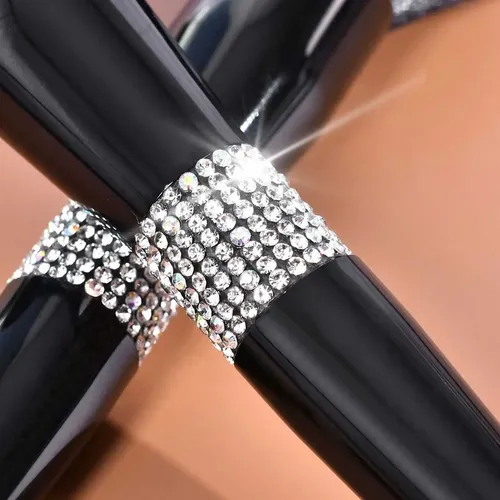 Pinceles Negros Brillantes De Lujo Con Forma De Diamante, 10