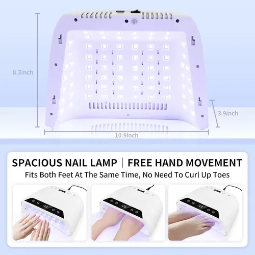 Lámpara Uv Led Para Uñas Ledsuuei 4 Temporizadores Sensor