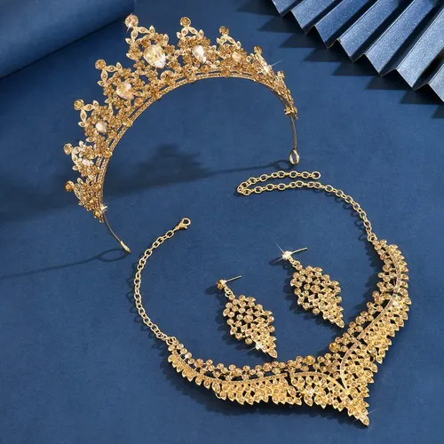 Juego De Collares Con Forma De Corona, Pendientes Y Accesori