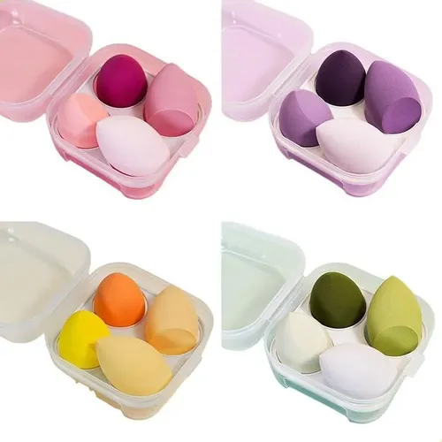 Juego De Esponjas De Maquillaje Beauty Egg, 4 Cajas, Esponja