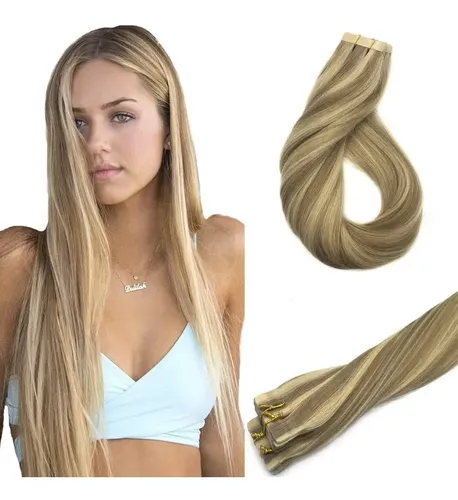20 Extensiones De Pelo Humano Goo Goo Rubio Mixto 61cm