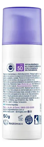 Protector Solar Facial Dermaglos FPF50 Efecto Seco Sin Color 50g