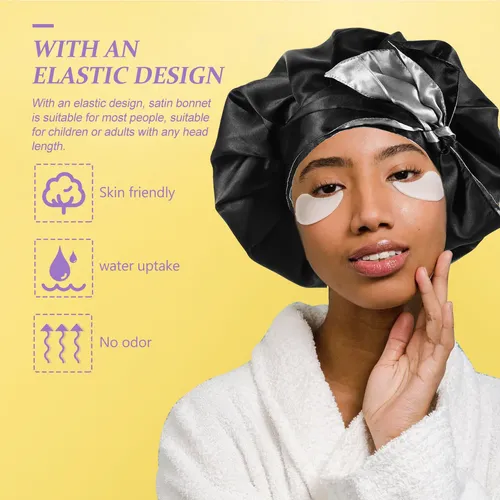 Gorro De Ducha Reutilizable Con Turbante Satinado Para Mujer