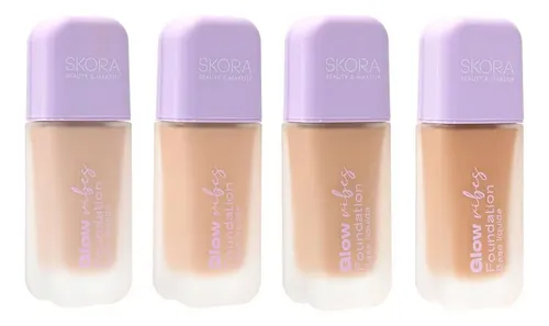 Base De Maquillaje Liquida Skora C/ Difusor Envase De Vidrio