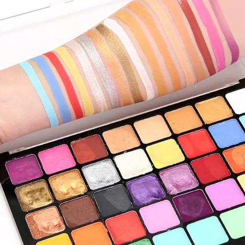 Set De Paletas Faciales De Acuarela Y Pintura De Maquillaje