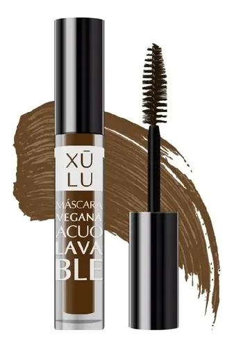 Máscara Para Pestañas Acuolavable Xúlu Cosméticos Negro Gel Color Marrón