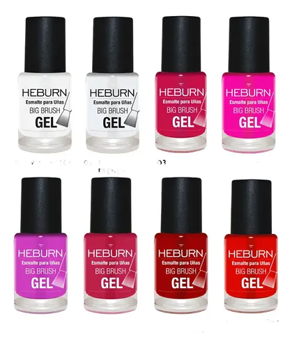Kit 5 Esmaltes Uñas Heburn Gel Sin Cabina Manicuría Manos