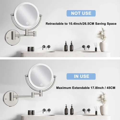 Espejo De Maquillaje Ledoole 8  Recargable Con Aumento 1x/10