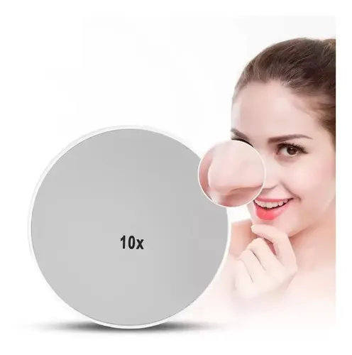 Espejo Con Aumento 10x Incluye Ventosa 7.5cm Diámetro