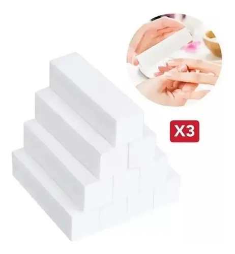 Block Blanco Lima Pulidor De Uñas X3 Buffer Esculpidas
