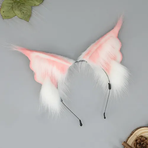 Girls Furry Lynx-ear Furry Kitten Party Costume Black White 7hh703146-bw