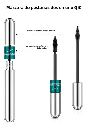 .zd Qic Máscara 4d Rizada Larga Volumen 2 En 1 Agua .jh