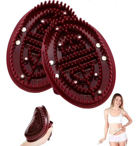 Set 2 Cepillos Masaje Gua Sha Madera Marrón Cuerpo