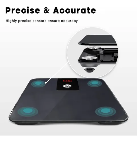 Báscula Ge Digital Fit Prime Bluetooth Negra De 400 Libras D