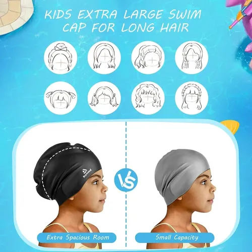 Gorro De Natación Para Niños, Extra Grande, Pack X 2