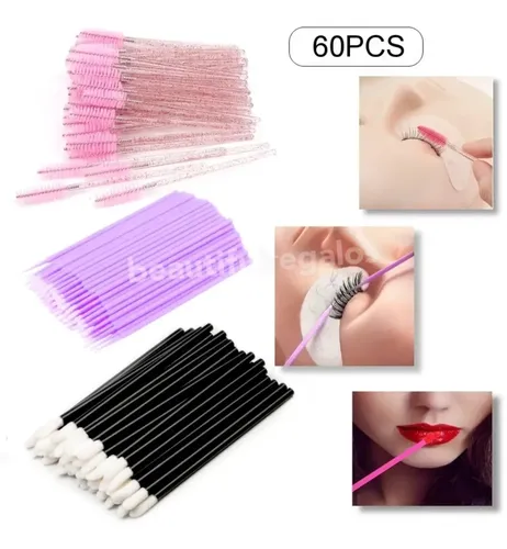 Kit Cepillo Microhisopo Y Limpiador De Pestañas X60 Unidades