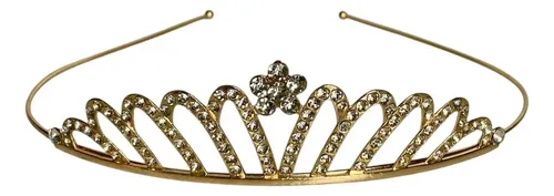 Corona Dorado Tiara Strass Ideal Fiesta Disfraz Etc X8 Unid