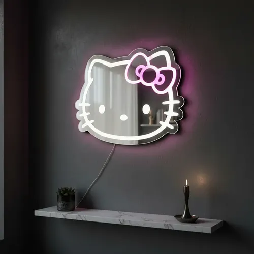 Espejo Acrílico Hello Kitty Con Iluminación Led 79x59cm