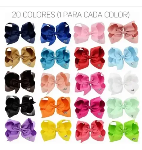 Broches Cabello Con Grande Moño Para Bebés Niñas 20 Pz Vistoso