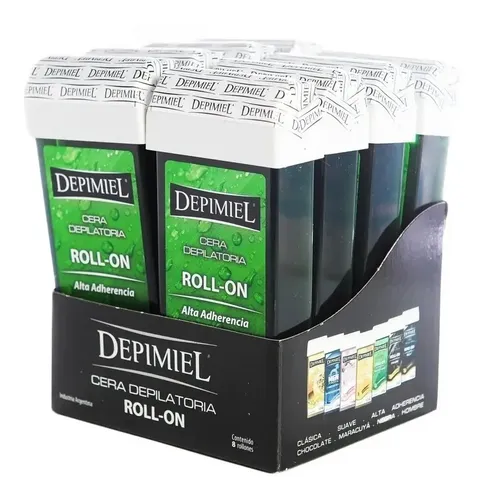 Pack Cera Depilatoria Roll On Descartable Depimiel 100 Gr X8