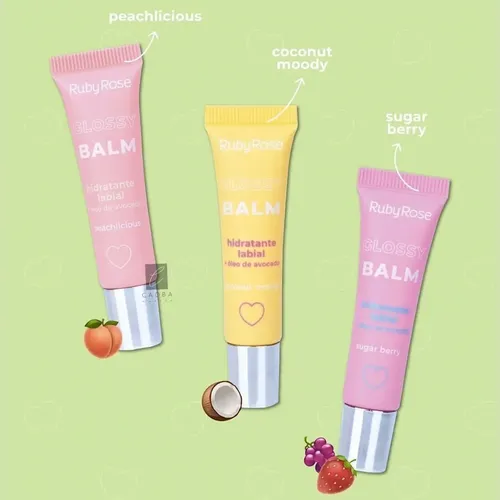 Glossy Balm Hidratante Labial Oleo De Aguacate Ruby Rose