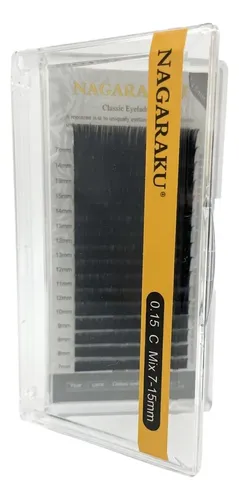 Kit Nagaraku Extensiones De Pestañas Clásicas Curva C Mix 7 Al 15 Mm Grosores 0.03 0.05 0.10 0.12 0.15