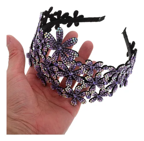 Accesorios De Moda Diadema Ancha Con Diamantes Imitación