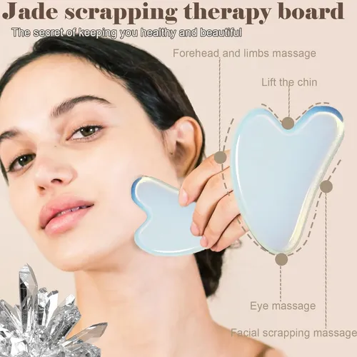 Rodillo Facial Y Gua Sha Werncy Jade Azul