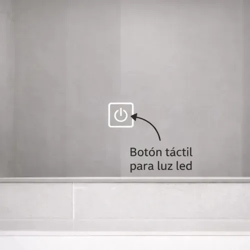Espejo Rectangular Luz Led Tactil Baño 80×60 Dimerizable
