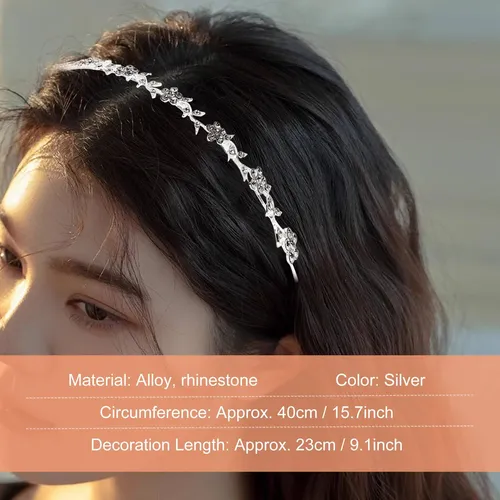 Diadema De Boda Con Estampado De Hojas Y Flores Para Dama De