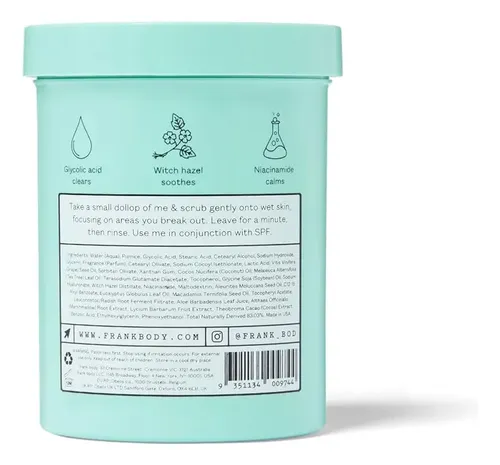 Exfoliante Corporal Glicólico Frank Body | Vegan, Cruelty Fr