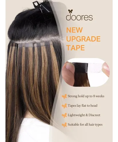 Extensiones De Cabello Con Cinta Doores 18” Remy Natural