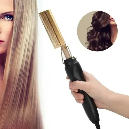 Plancha De Pelo Con Peineta Caliente Y Barra Eléctrica