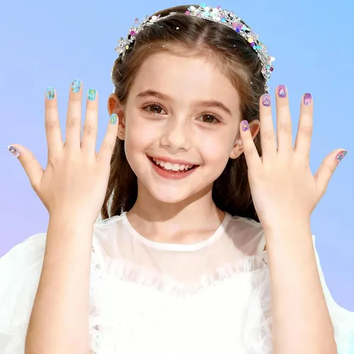 Pegatinas De Uñas Laza Para Niños De Larga Duración, 10 Hoja